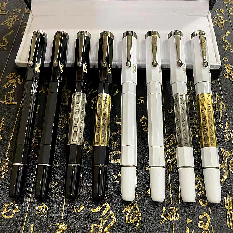 

2021 new fountain pen forged with bronze metal embedded in egyptian hieroglyphics office school supplies write ink pens for christmas gift