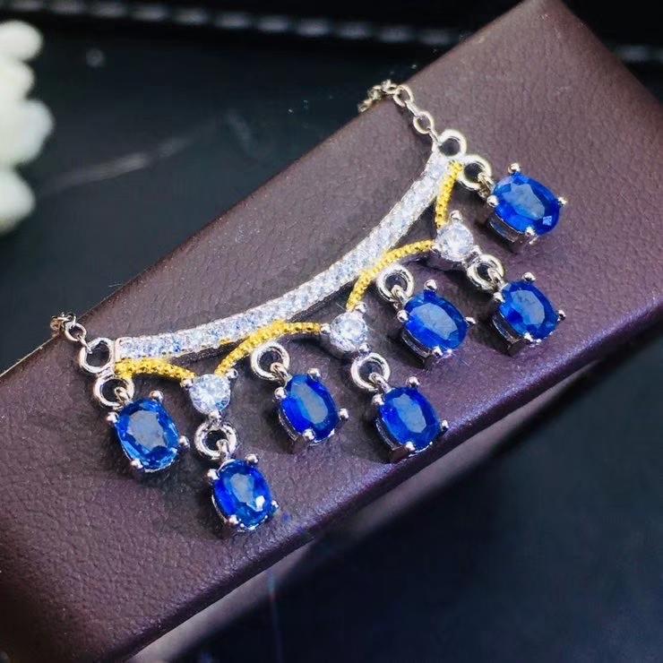 

Lockets Natural Real Sapphire Or Ruby Tourmaline Necklace Per Jewelry 0.35ct*7pcs Gemstone 925 Sterling Silver J211273