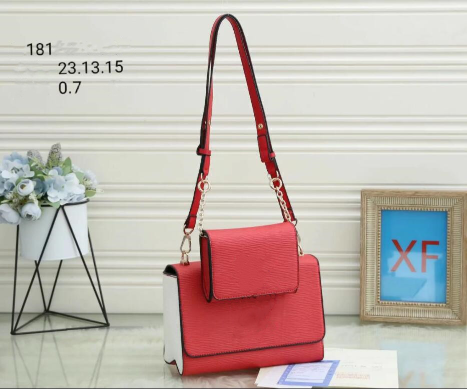 

Contrast color Crossbody Bags women Shoulder Chain Handbags 2021 Vintage Fashion Female Tote bag Matte PU Leather Handbag two-piece