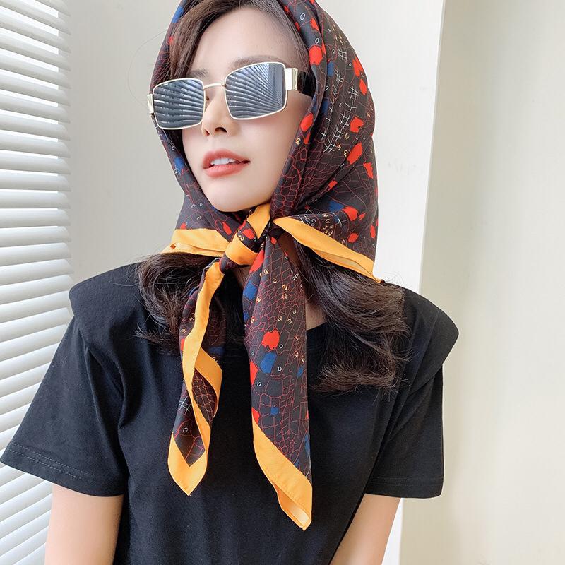 

Scarves Spring 2021 Products 90*90cm Small Square Scarf Fashion Headband Tie Soft Ladies Printed Wo