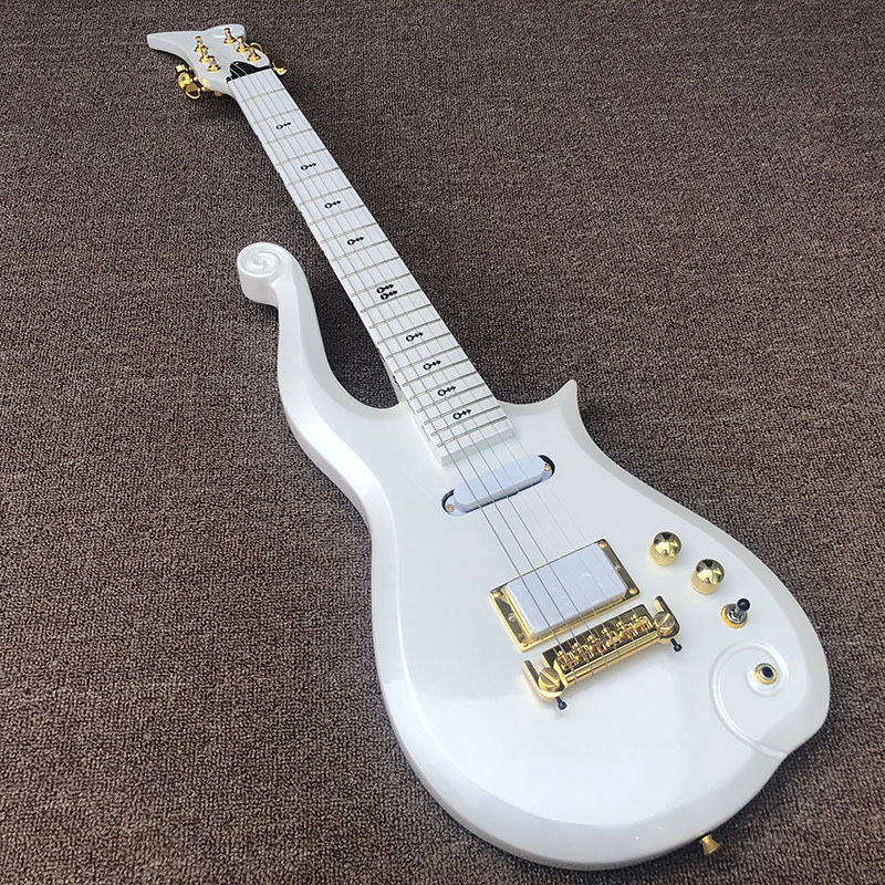 

Promotion! Diamond Series White Prince Cloud Electric Guitar Alder Body, Maple Neck, Symbol Inlay, Wrap Arround Tailpiece