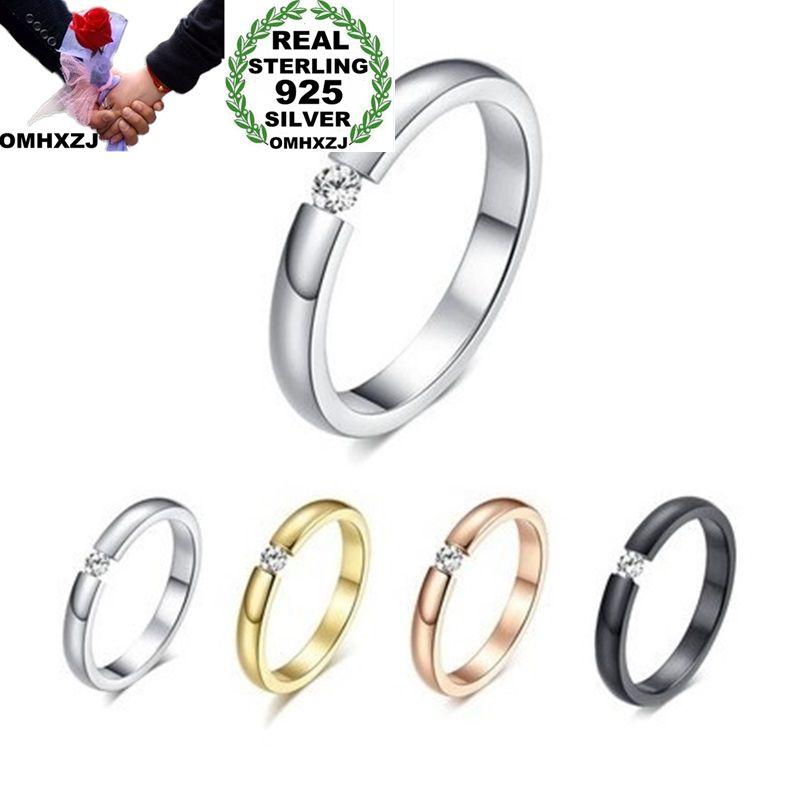 

Cluster Rings OMHXZJ Wholesale European Fashion Woman Man Party Wedding Gift Zircon 925 Sterling Silver 18KT Yellow Rose Gold Ring RR358