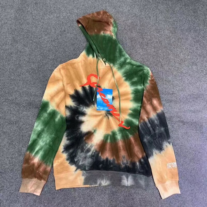 

2021 New 19ss Latest Top x Dover Star Tie Dye Hooded Screamer Men Women Astroworld Pullover Sweatshirts H9r5, Multi