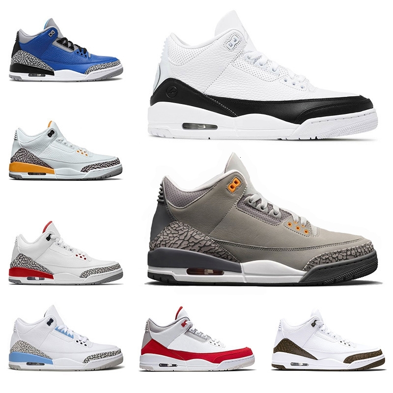 

Top Quality Basketball Shoes 3 3s Jumpman Fragment Mens Women Cool Grey UNC Laser Orange Blue Cement Fashion Sneakers Knicks Rivals Trainers, D16 animal instinct