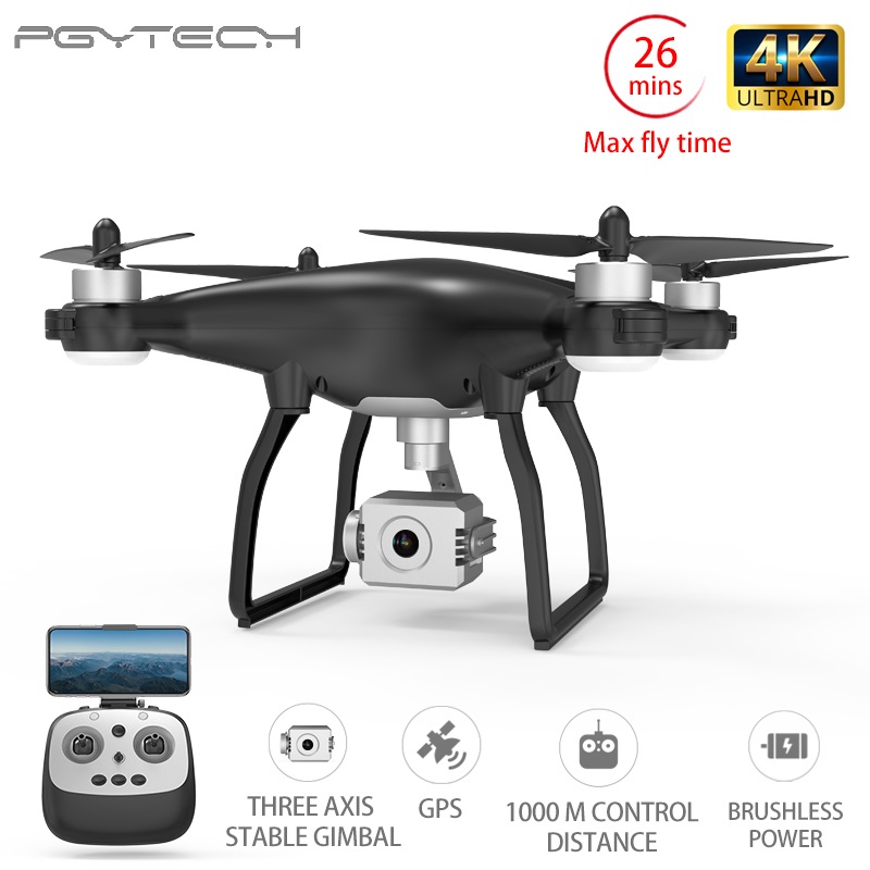 

PGY NEW X35 Drone WiFi GPS 4K HD Camera Profissional Brushless Motor Drones Gimbal Stabilizer 26 Minute Flight RC Quadcopter, Black