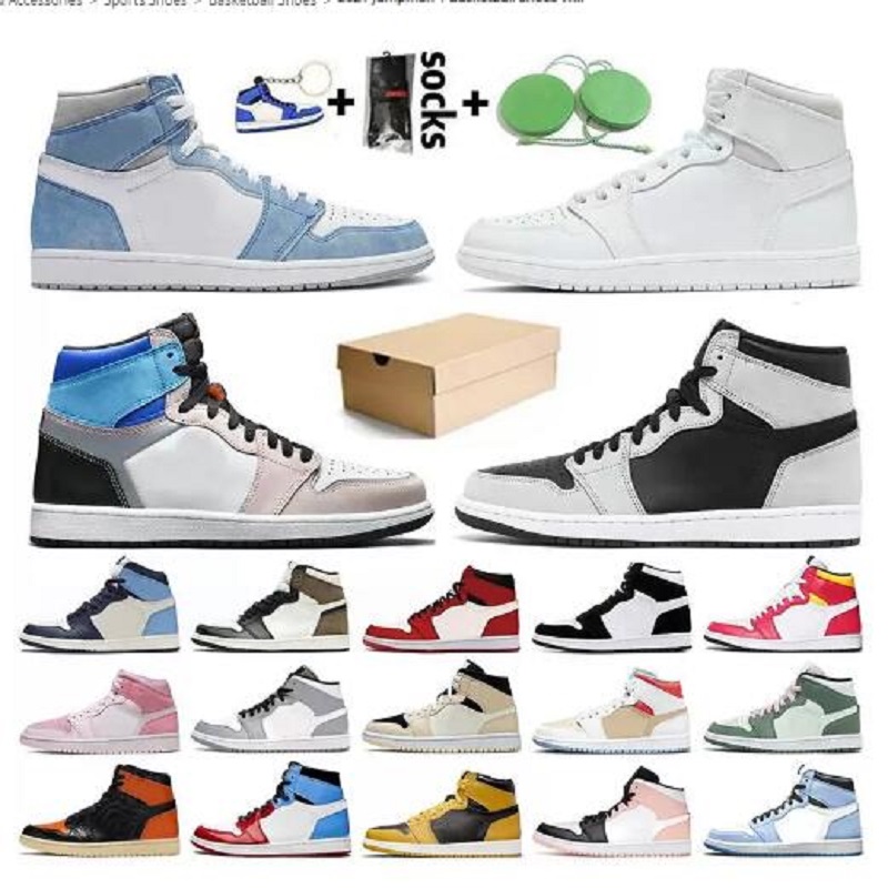 

2022 1 1s University blue men women Basketball Shoes UNC dark mocha pollen electro orange hyper royal mens sneakers trainers US 5.5-12, # 43
