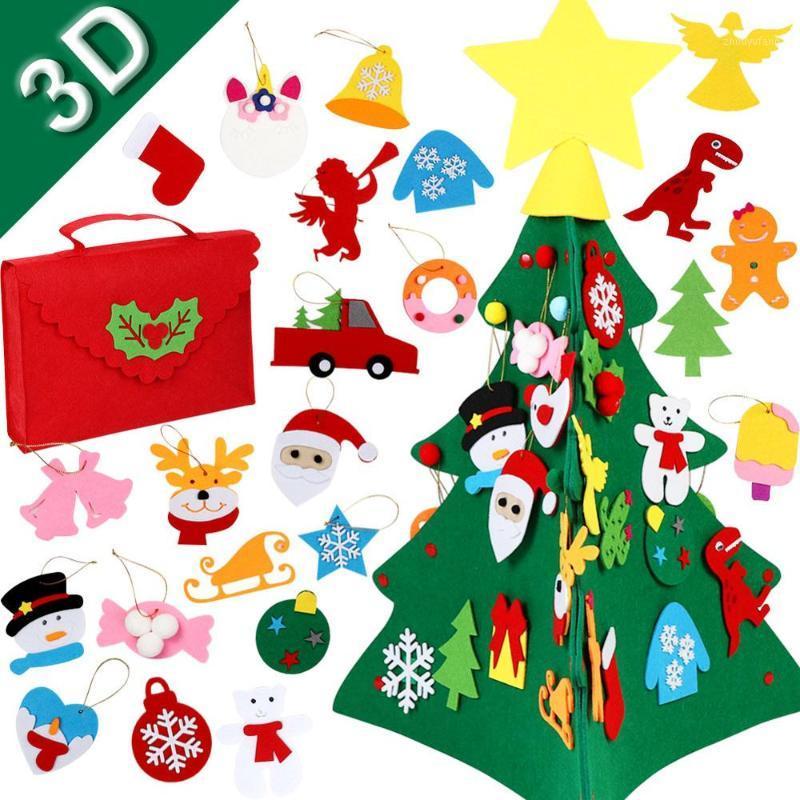

Christmas Decorations OurWarm 3D Felt Tree Year Kids Gift DIY Game Hanging Ornaments Decoration Three-sided Design Toddler