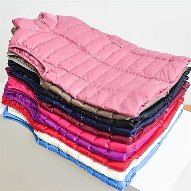 

Women Vest Mandarin Collar Sleeveless Short Coat Jacket Waistcoat Female Plus Size Chalecos Para Mujer Autumn Winter 211109, Red