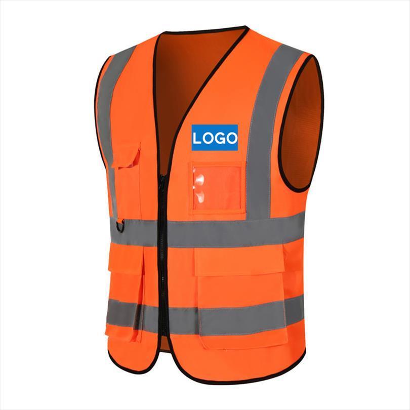 

customized logo work uniform vest reflective stripe wear safety, White;black