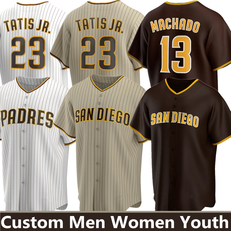 

23 Fernando Tatis Jr. San Diego Custom Padres Jerseys Tatís 13 Manny Machado 19 Tony Gwynn Wil Myers Eric Hosmer Cronenworth Snell Kim Men W, Blue;black