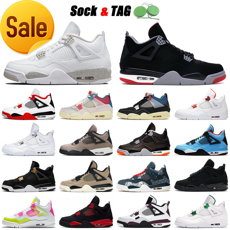 

Bred 4 4s Basketball Shoes Quality White Oreo Sail Men Women Black Cat Starfish University Blue Trainers Sneakers 36-47, C42 white oreo 36-47