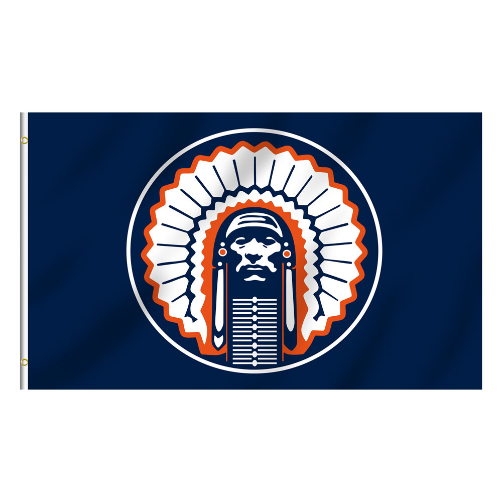 

Custom Illinois Fighting Illini Chief 90x150cm Flag 100D Polyester Fabric Posters 3x5ftPopular Home Decor Banners