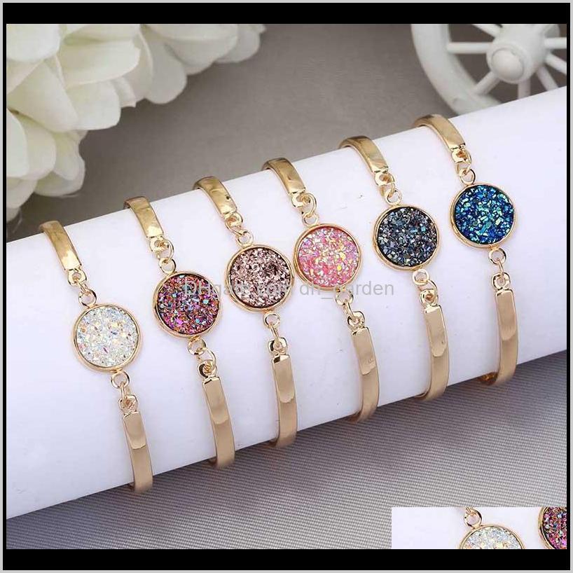 

Charm Fashion Druzy Bangles Vintage Natural Geode Stone Jewelry Rhinestone Pave Druse Women Bracelets Ps0711 Drop Delivery 2021 A9Zjt