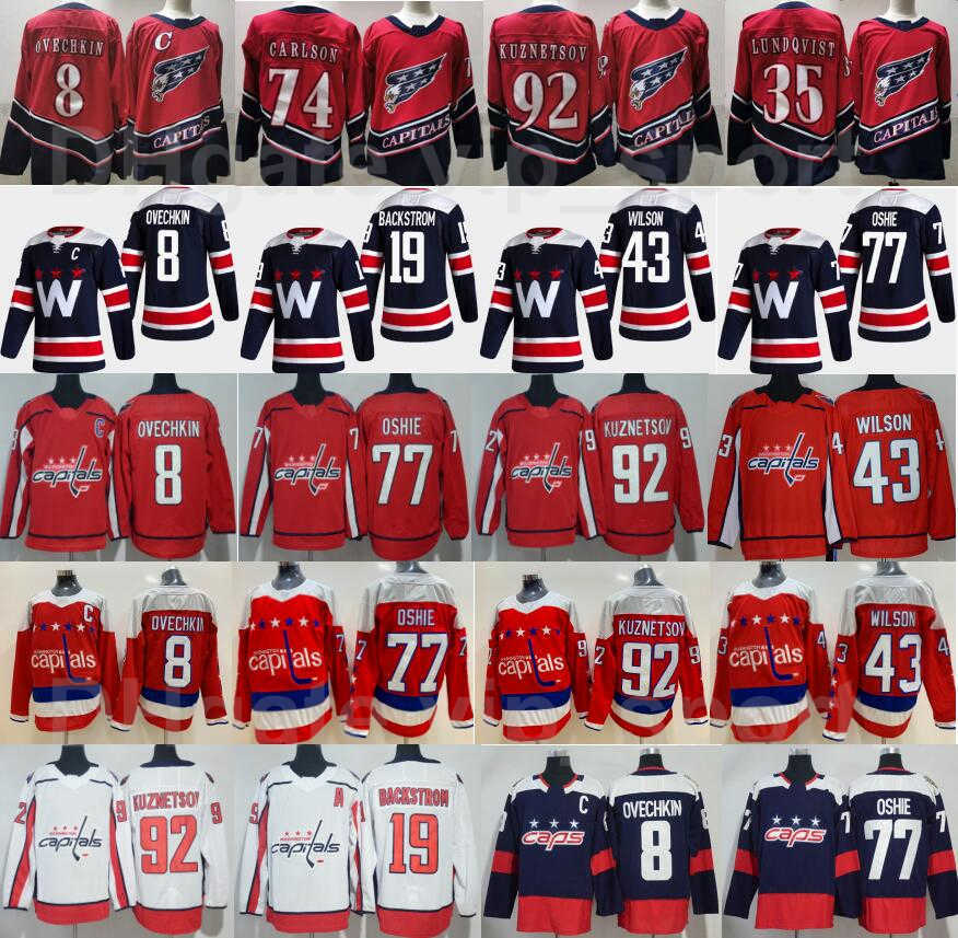 

Washington Capitals Reverse Retro Jersey Hockey Alex Ovechkin Nicklas Backstrom Tom Wilson TJ Oshie Evgeny Kuznetsov John Carlson Lundqvist, Kids navy blue