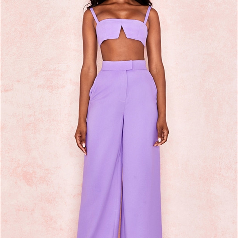 

2021 New High Quality Purple 2 Pieces Club Party Fashion Set St6e, Beige