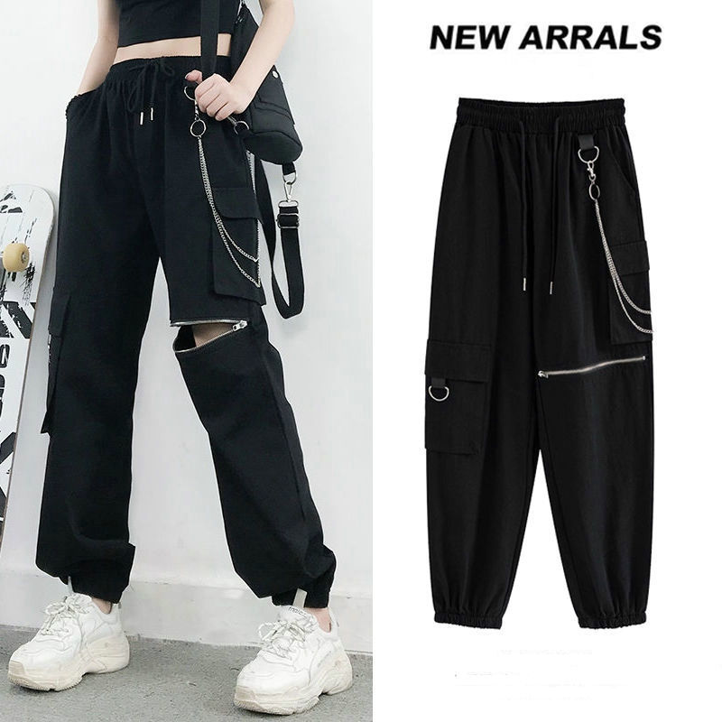 

Women High Waist Drawstring Jogging Plus Size Female 2021 New Fashion Solid Color Loose Harem Trousers Ladies Casual Pants O5ok Pc38, Black