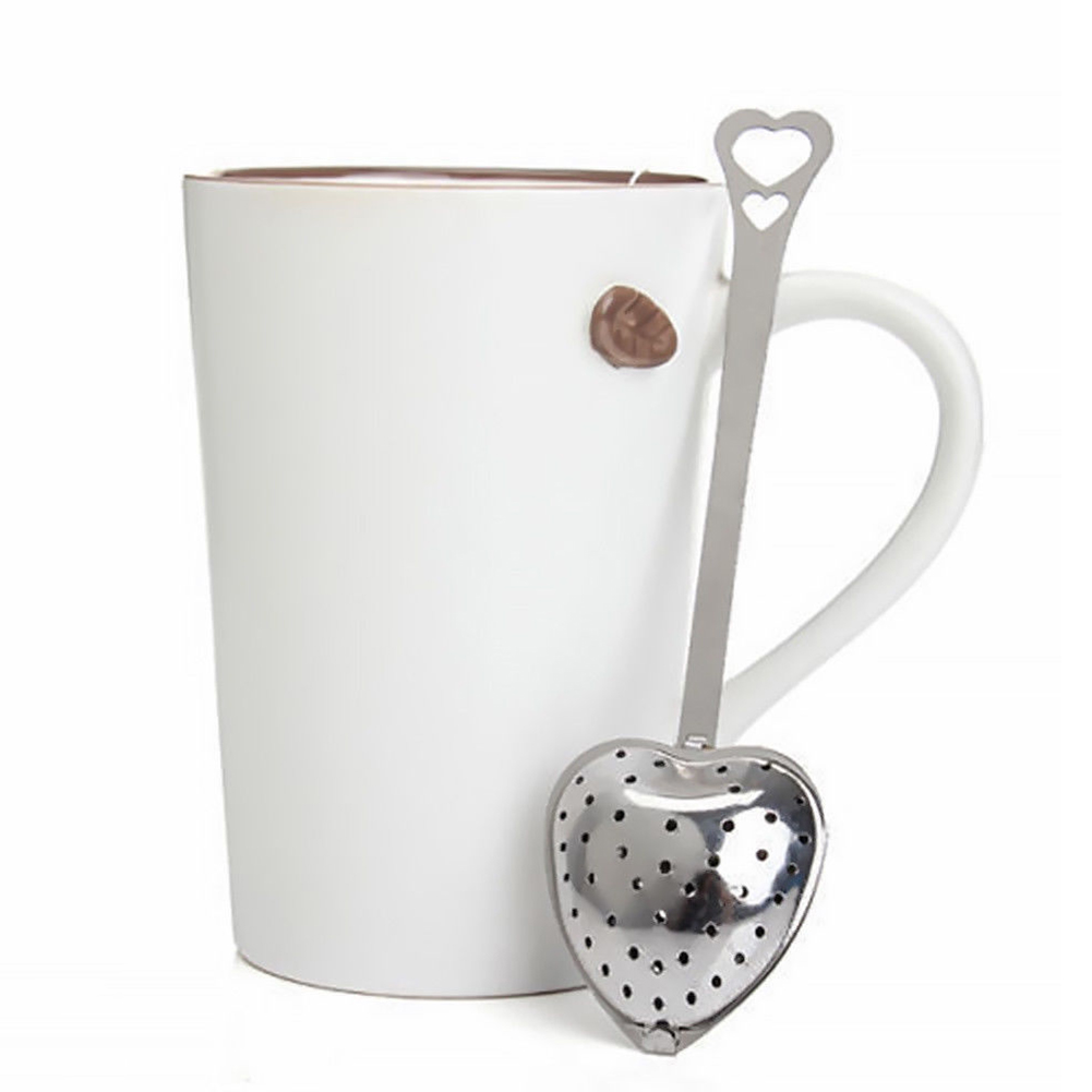 

Wholesale "Tea Time" Heart Tea Infuser Heart-Shaped Stainless Herbal Tea Infuser Spoon Filter Tea strainer