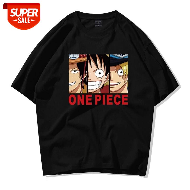 

One Piece T Shirt Japanese Anime Luffy Print Tshirt Summer Men Loose Casual Cotton Top Tee High Quality Men Clothing Streetwear #1q7i, White;black