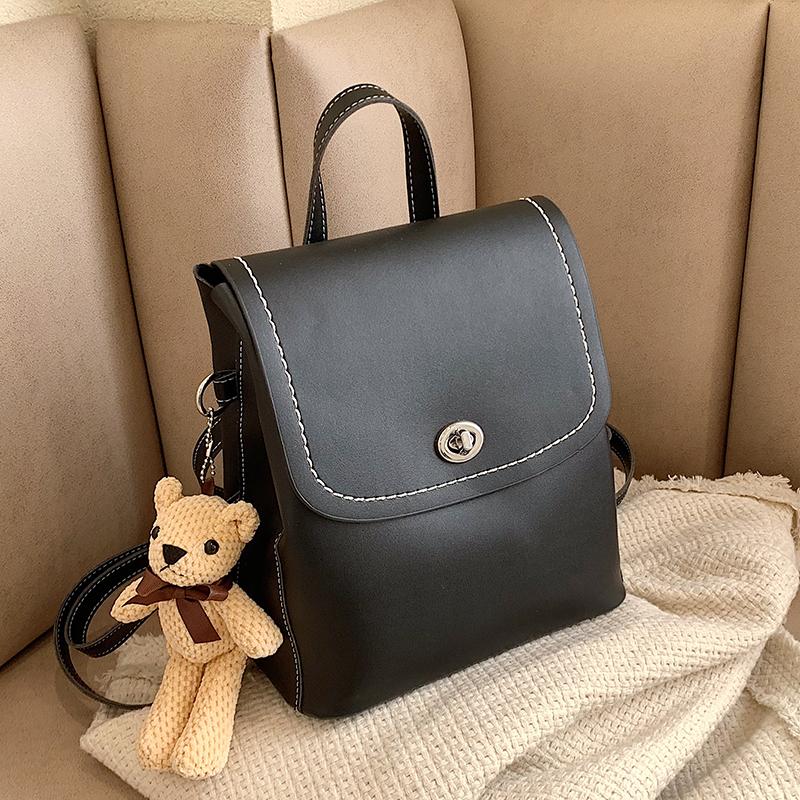 

Backpack Preppy Style Ladies 2022 Fashion Casual Fall/winter Classic Large Capacity Travel Vintage Bag, Black - no pendant