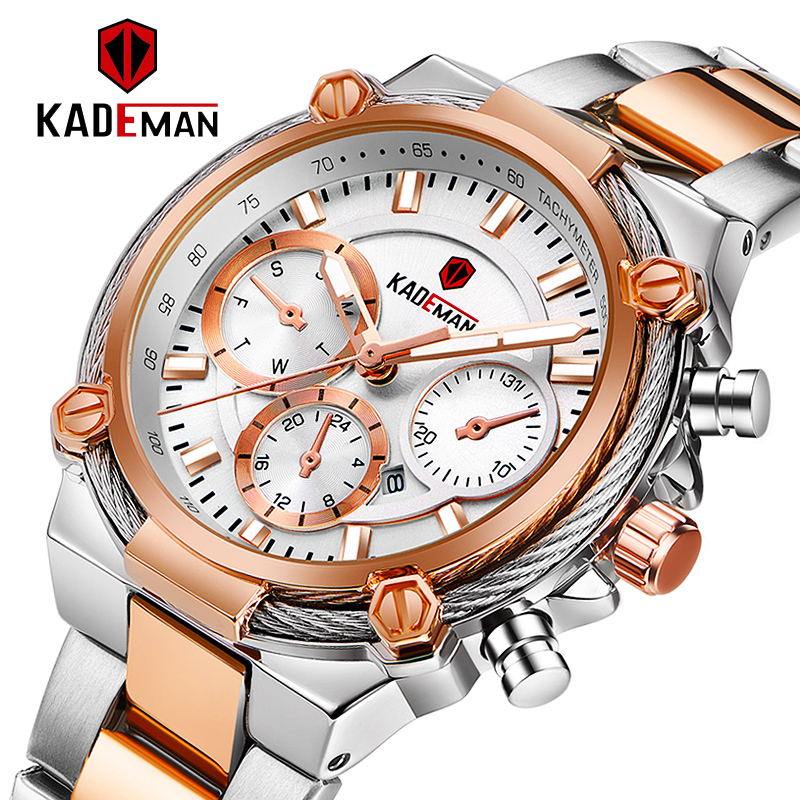 

KADEMAN Luxury Fashion Women Watches Waterproof Casual Quartz Ladys Watch for Woman Dress Ladies Wristwatches Relogio Feminino C0227, Slivery;brown