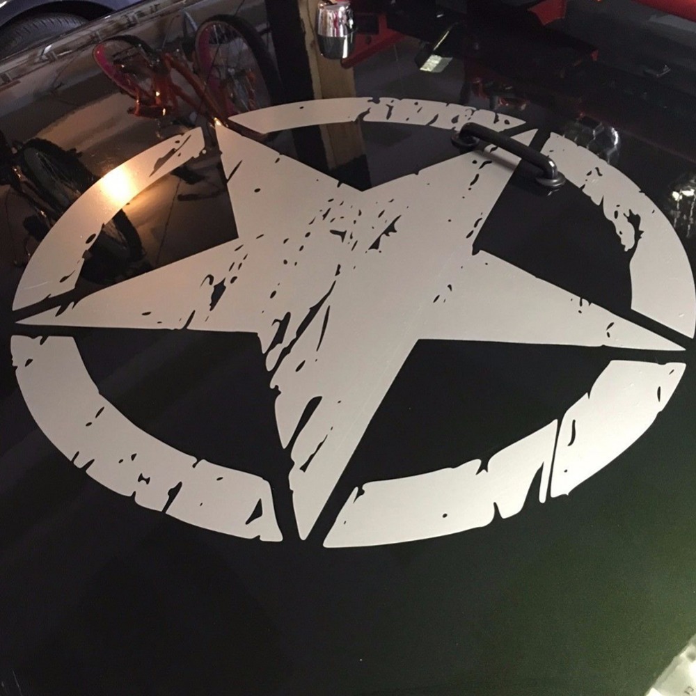 

New Army Star Distressed Decal Large 16" Approx Vinyl Military Hood Graphic Body 40CM Sticker Fits For Jeep Fashion Cool