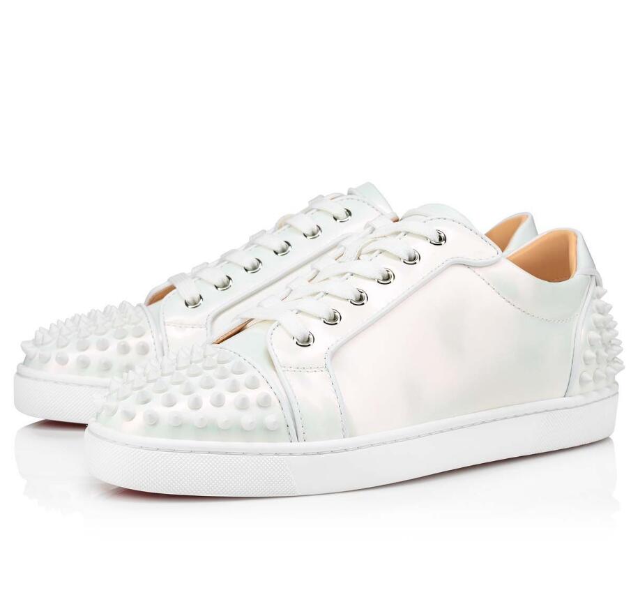 

Elegant Brand Men's Seavaste 2 Orlato Spikes Luxury Shoes Red Bottom Sneaker Low Top Rivets Leisure Women Casual Couple Outdoor Trainer, Black
