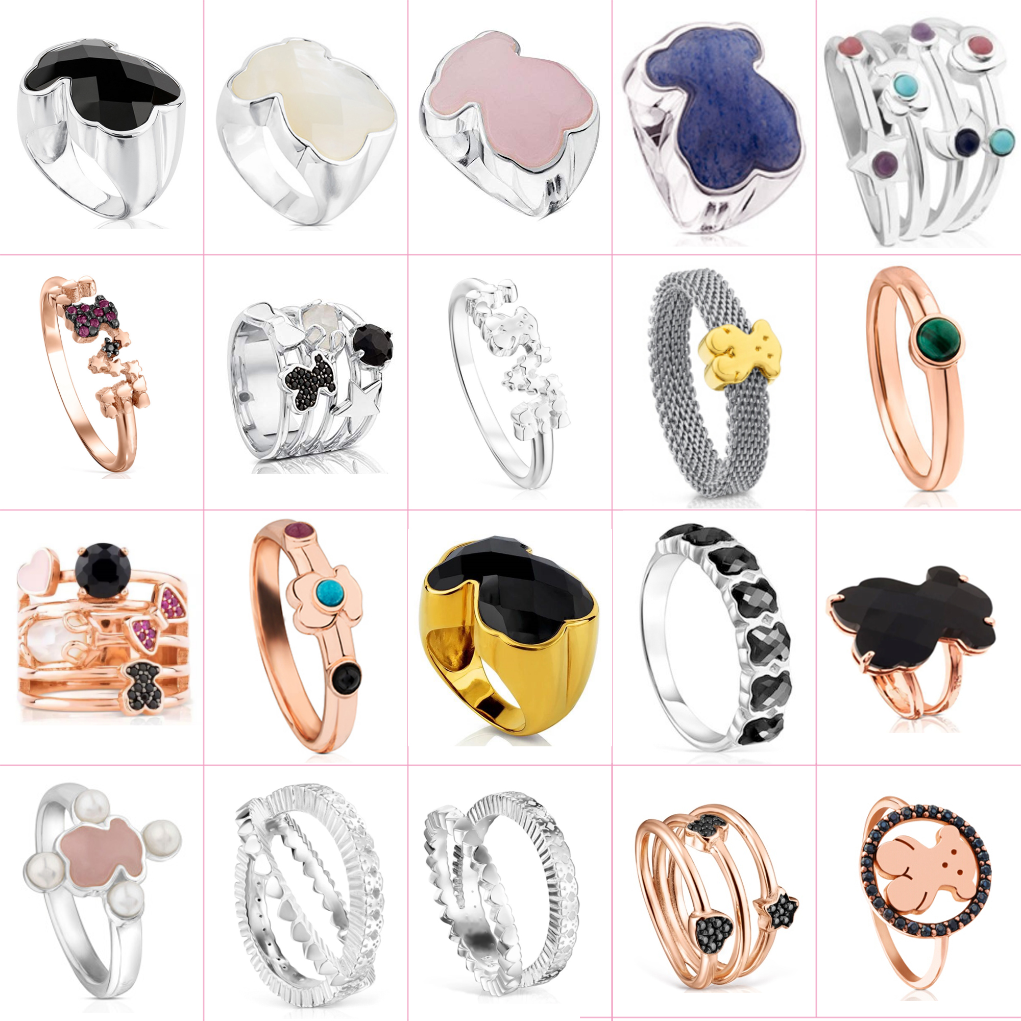

2021 new style 925 sterling silver fashion classic bear inlaid zircon cute ladies ring party original jewelry factory direct sales