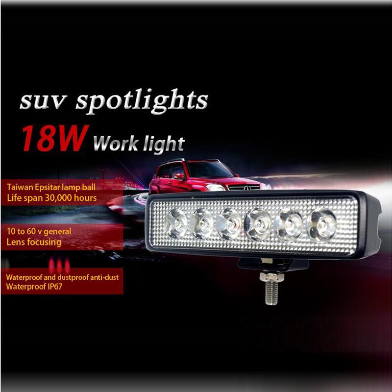 

Car Headlights Elglux 10Pcs Universal Headlight 18W Flood 6 LED Light Work Bar Lamp Fog Offroad SUV 4WD 12V 24V Motorcycle Boat Truck Spot