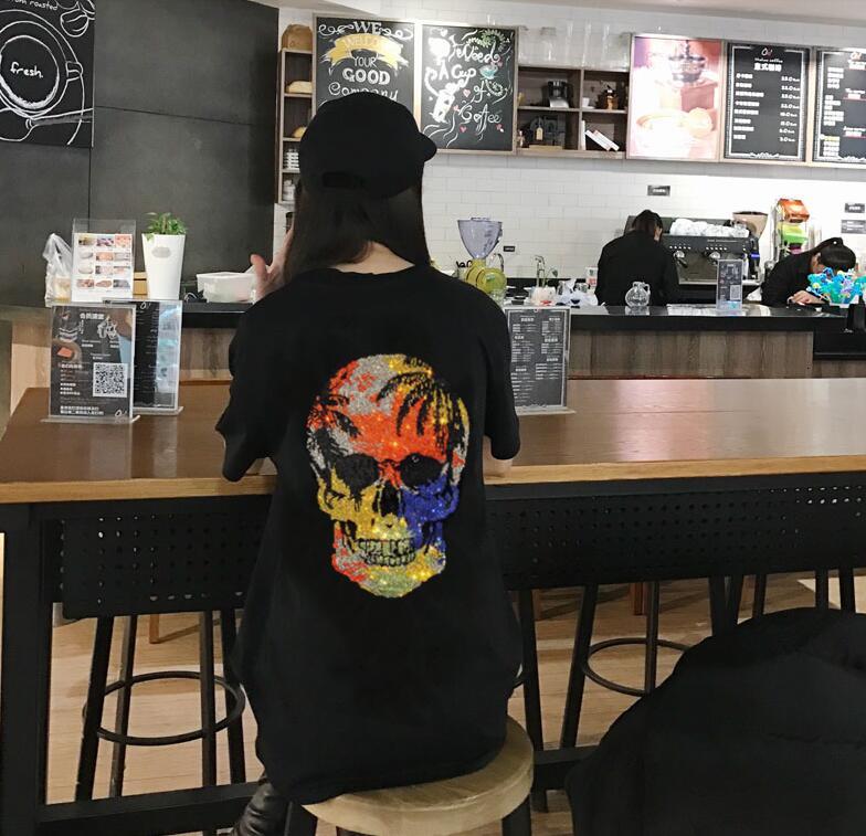 

2021 New Sleeve Short Femme Diamond t Shirt Zuyi, As shown in the figure