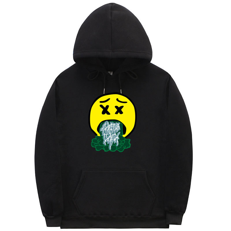 

2021 New Streetwear Travis Scott Astroworld Like a Light Man Woman Justin Bieber Smiling Face Hoodie Sweatshirt Hip-hop Painting h Vmui, Black