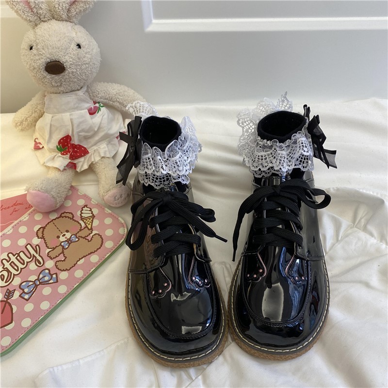 

Women in Black Velvet Harajuku Jk Gothic Women's Candy Kawaii Female Girls Tea Beautiful Japanese Party Cos Anime Lolita Shoes Mjg9, Plus inner velvet