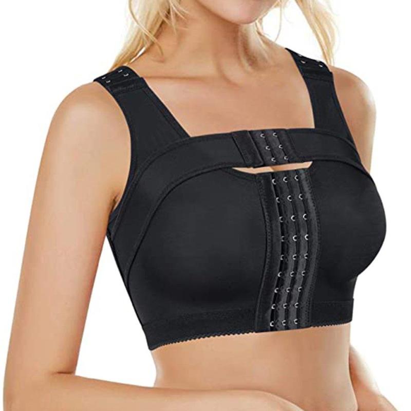 

Yoga Outfit Women Post- Shaper Front Closure Bra Compression Posture Corrector Crop Top With Breast Support Band