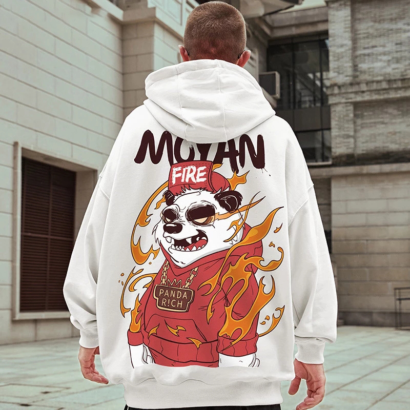 

2021 Men Harajuku Winter Hoodie with Hip Hop Hood Streetwear Black White Sweater Hoodies 04u1, Red.
