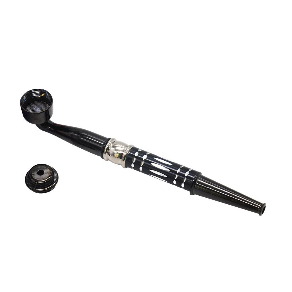 

new colorful stripe portable pipes and washable metal pipe with cap tobacco smoking tool in wholesale price