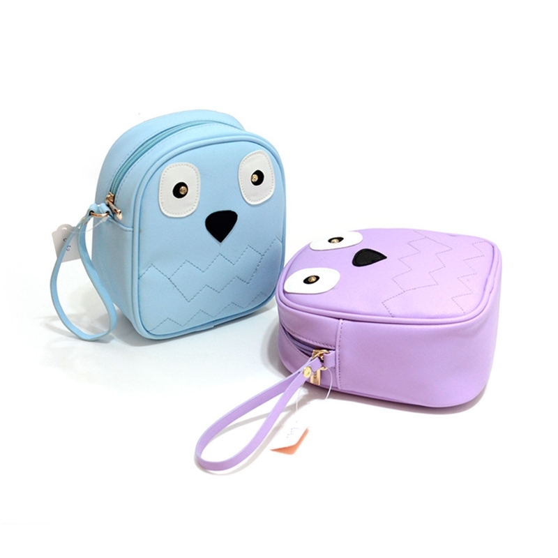 

New trend Korean Bag Fashion versatile women's owl portable creative modeling bag, Light blue