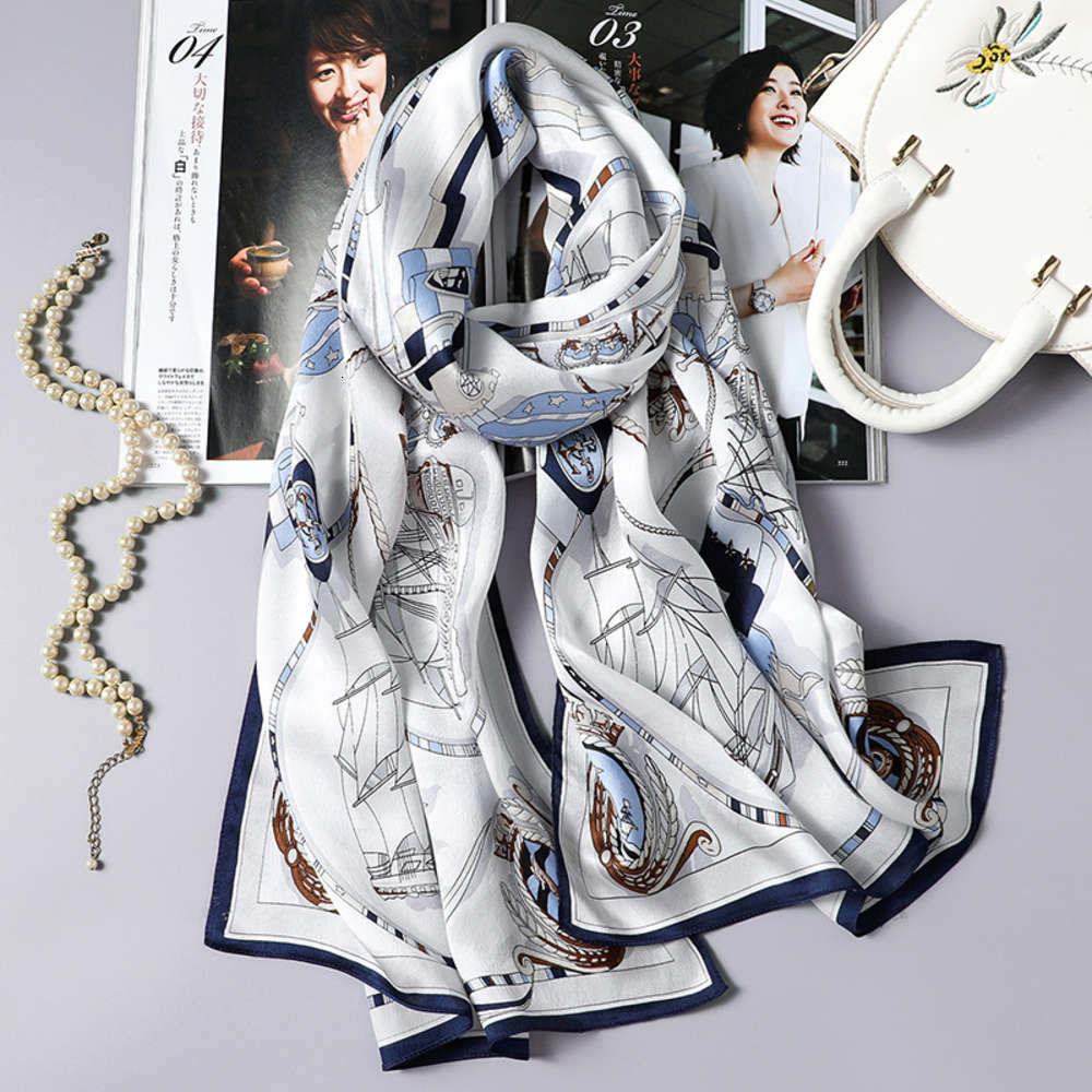 

New Fashion dign silk wholale long sublimation print pattern scarv silk women lady silk scarf