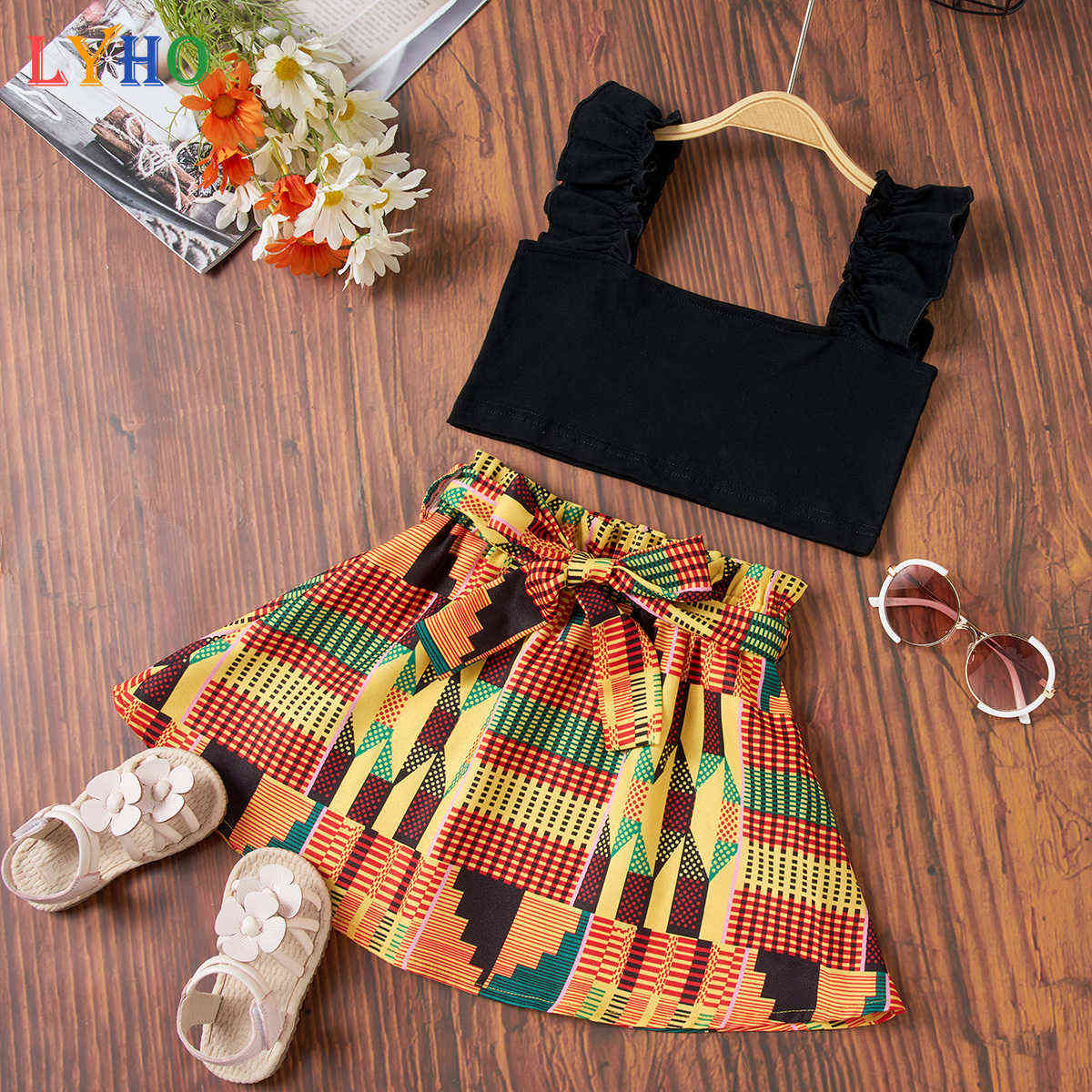 

Toddler Girl Suspender Top & Skirt Set Summer 2021 Fashion New Sleeveless Baby Girls Clothes Kids Outfits Costume Child Clothing P0831, Ss222