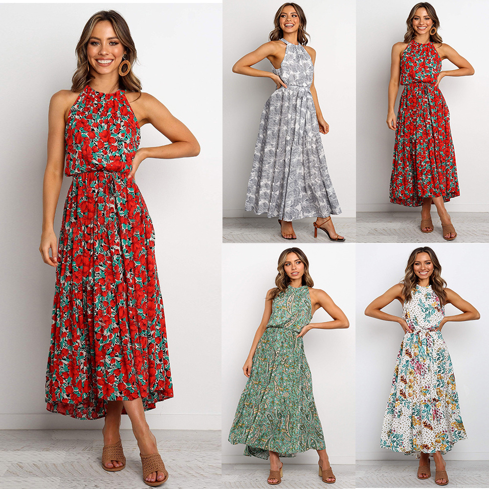 

Women Floral Print beach Boho designer dress Evening Gowns Party Long Maxi Dress Summer Sundress Clothing midi dresses for woman Casual wear V neck bohemian plus size