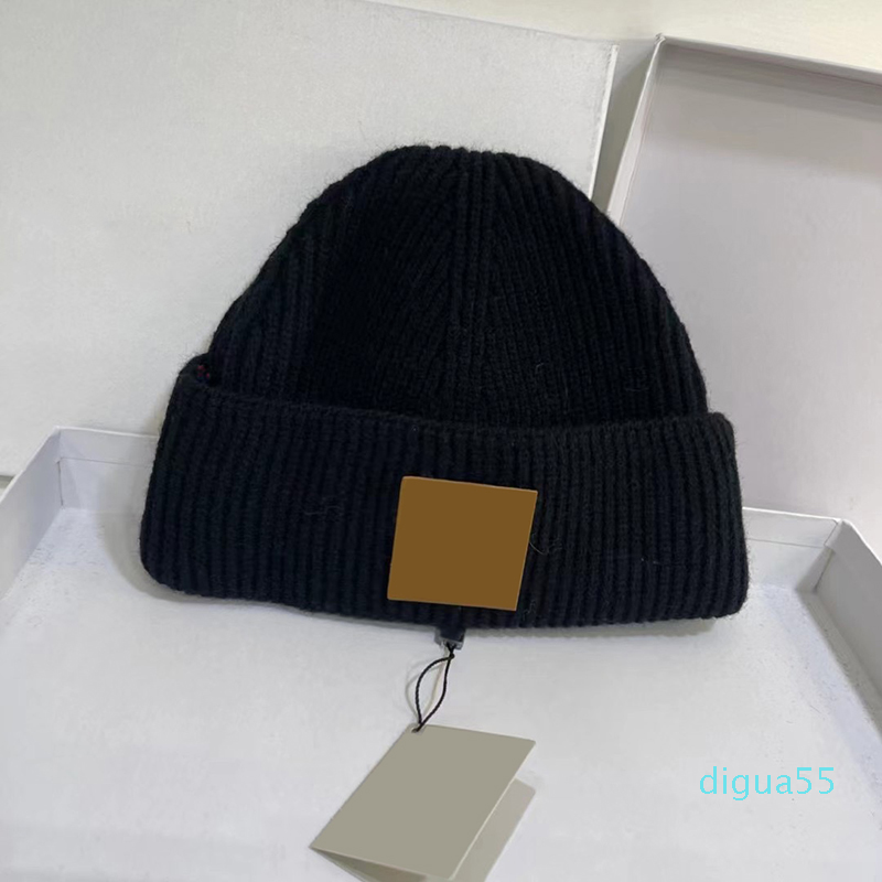 

Designer Hat men's and women's fashion beanies winter hats knitted wool cap thickened Plush style high quality 4 colors good, No.1