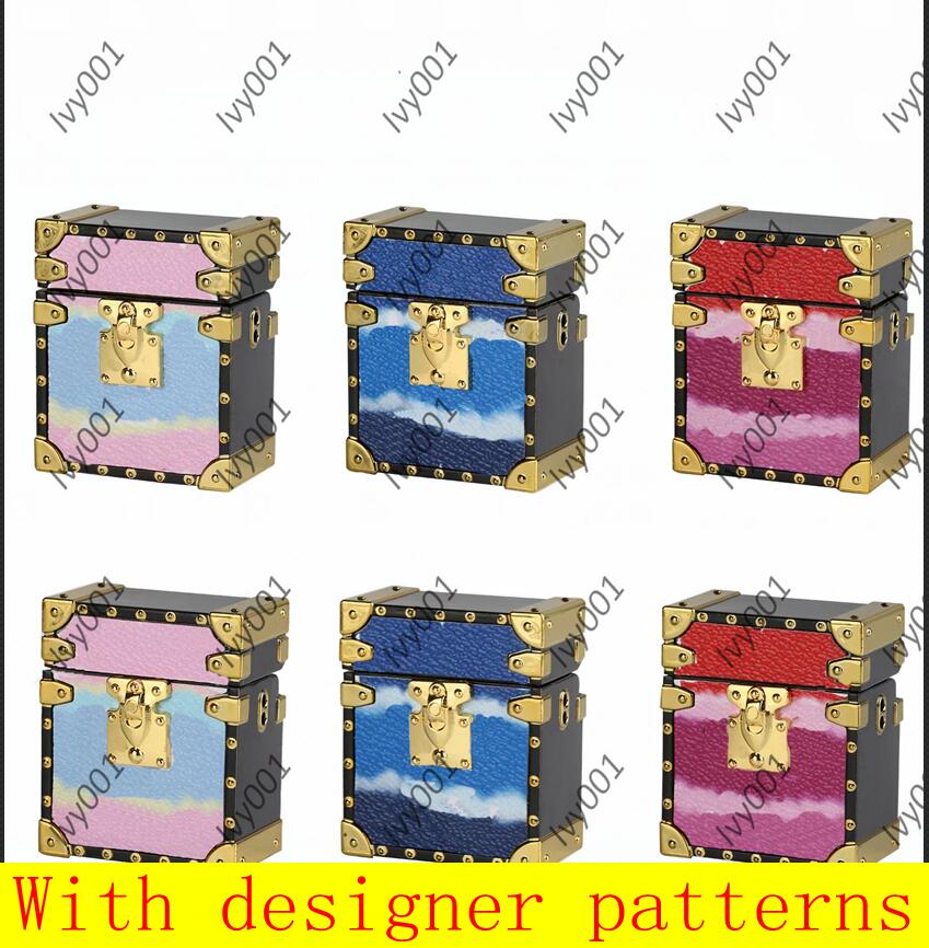 

Luxury square leather silicone Airpods pro 1 2 Case For Airpods case designer earphone protective Case A21
