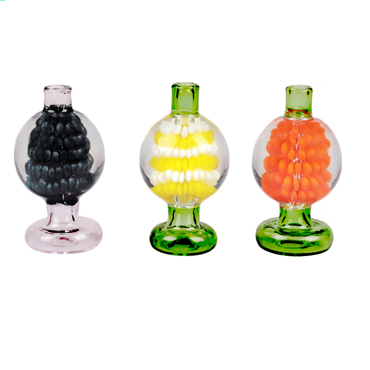 

Designer smoking Carb Cap Colorful Glass Bubble Ball caps For Beveled edge quartz banger dab rig water bong