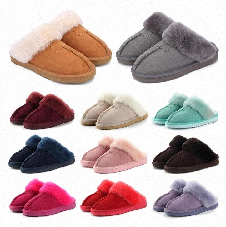 

Australia classic women slippers slides slide fur winter snow black grey chestnut coffee leather womens fashion outdoor platform Slipper sandals sandal 35-42, I need look other product