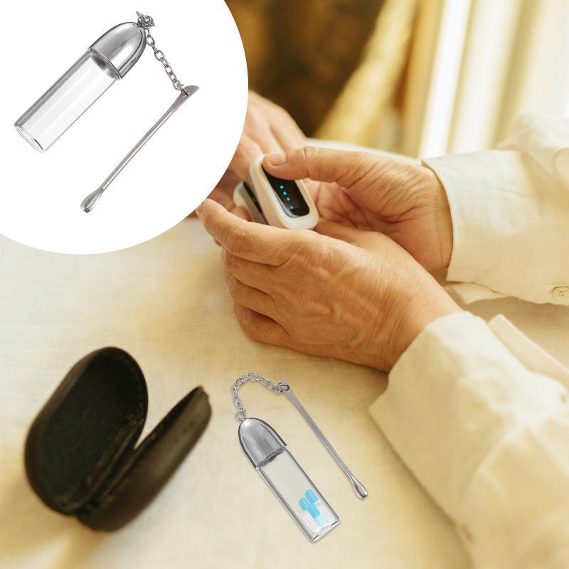 

Storage Bottles & Jars 4Pcs Glass Portable Holders With Earpick (Assorted Color)