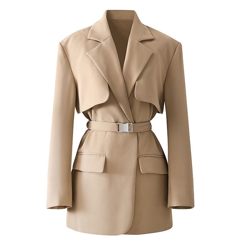 

Women's Suits & Blazers [Eam] leather jacket with large size, blazer long sleeve lapels, fashion tide, spring and autumn , 1dc128 YD3I, 1# shoe box