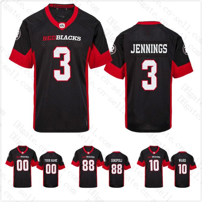 

2020 Custom Ottawa Redblacks William Arndt Dominique Davis Jonathon Jennings Brad Sinopoli Sherrod Nate Behar Football Jersey, Black 1 youth s-xl