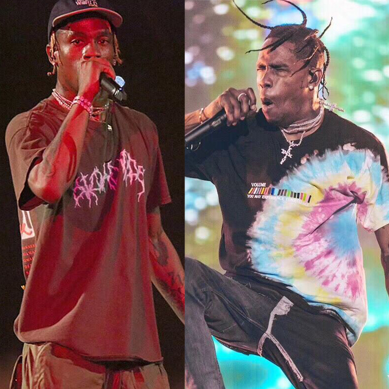 

Travis Scott Astroworld Festival Run Tie Dye Tee Pop Up T shirt Men Women Hip Hop High Quality Black Top Tees Travis Scott T-shirt