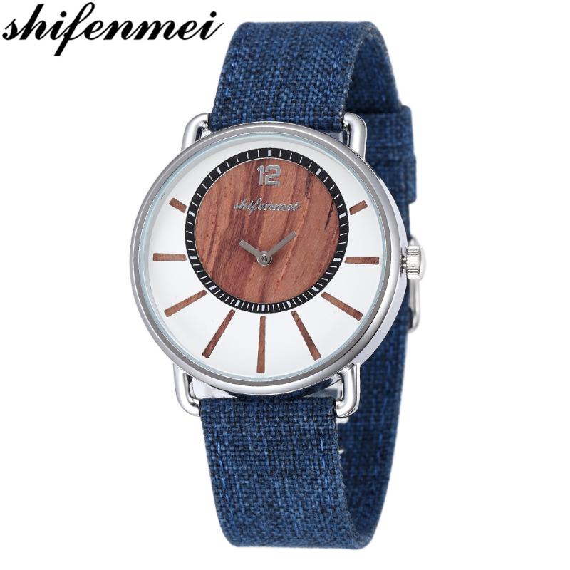 

Wristwatches Men's Quartz Watches Denim Strap Design Military Wristwatch Cowboy Style Timepiece Erkek Kol Saati, Slivery;brown