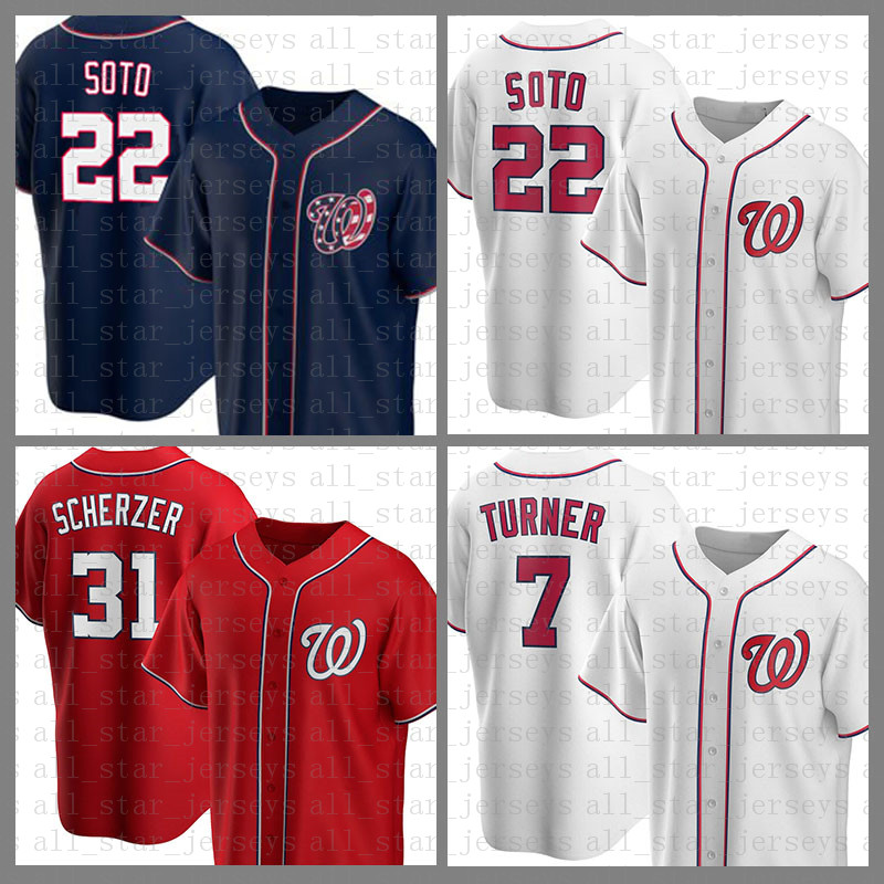 

Washington Baseball Jersey Nationals Custom 22 Juan Soto 31 Max Scherzer 7 Trea Turner Bryce 6 Anthony Rendon 34 Harper 11 Ryan Zimmerman, Blue;black