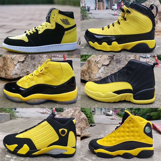 

2019 New Jumpman 1 4 9 11 12 13 14 Bumblebee High Men Retro Sneaker Shoes 11s sneakers sports outdoor trainers with box high quality