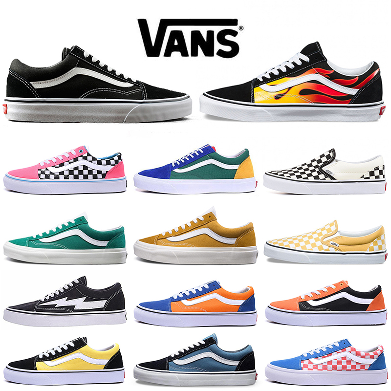 

VAN Canvas Shoes Old Skool Fear of God Sk8 Hi Running Shoe Triple White Black Flame Yellow Slip on Skateboard Men Women Sports Sneakers
